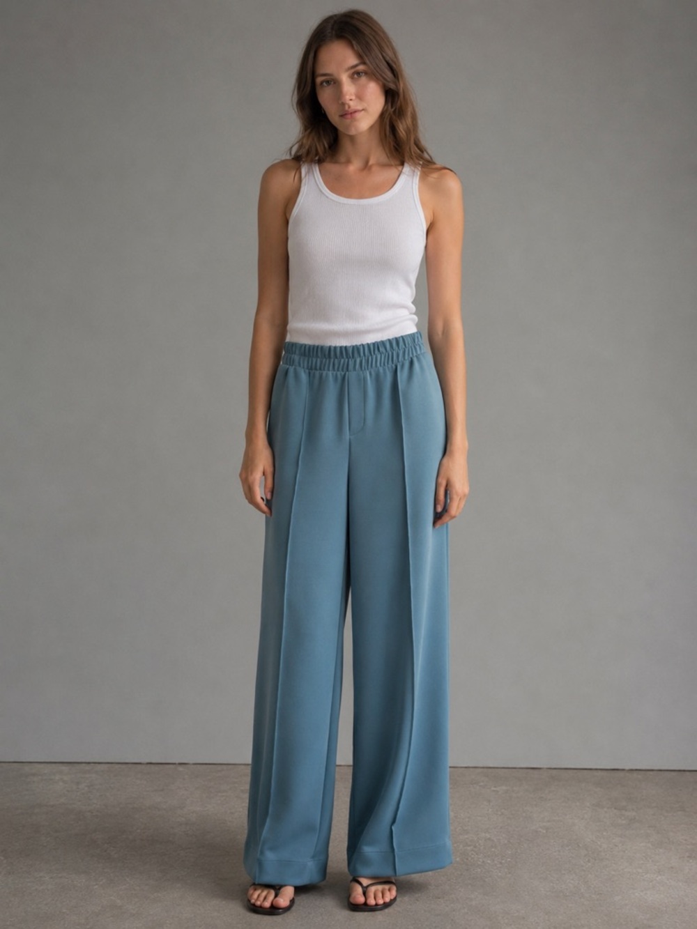 A New Day Soft Blue Relaxed Wide Leg Trousers Women’s Medium